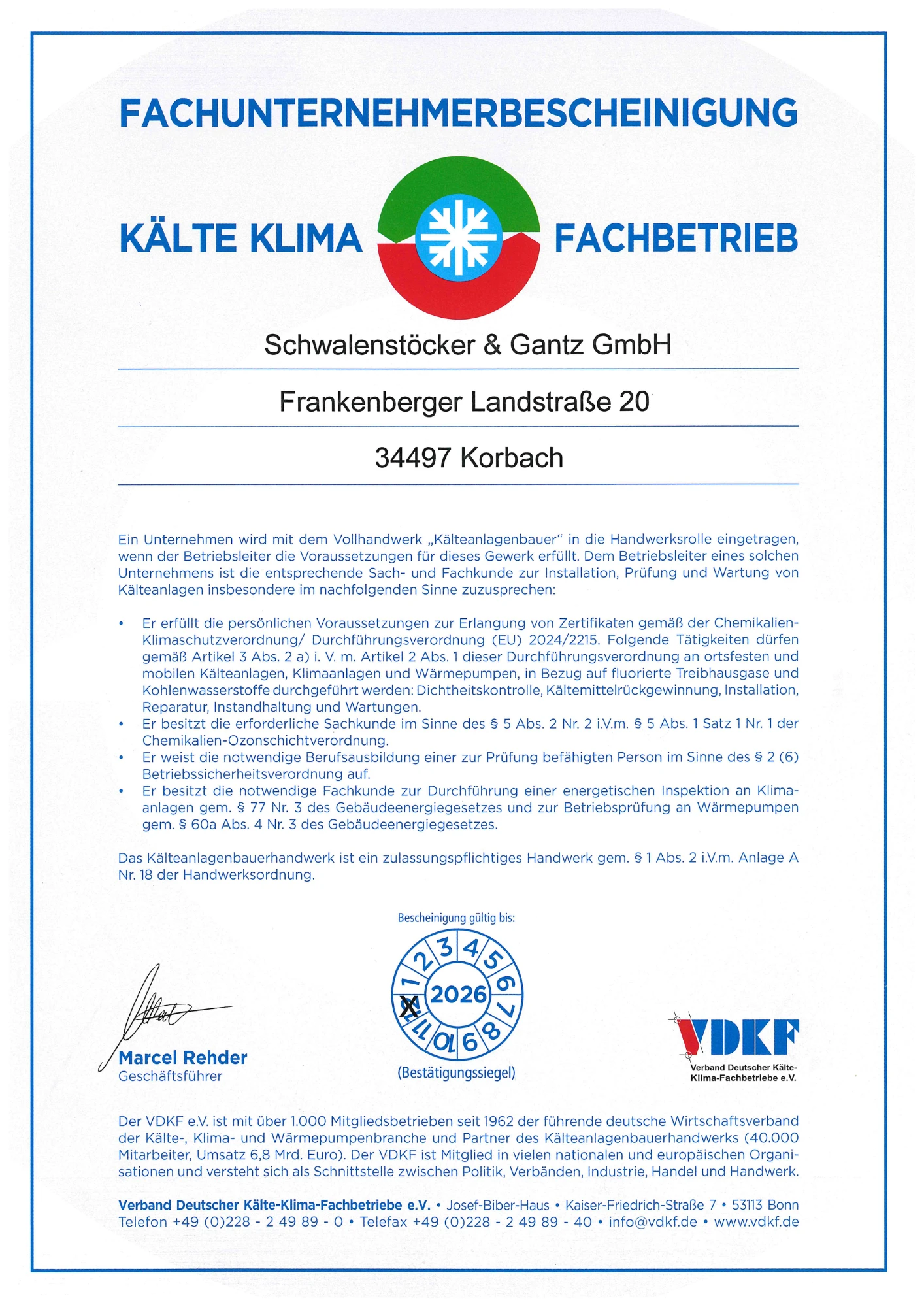 Kälte-Klima-Fachbetrieb