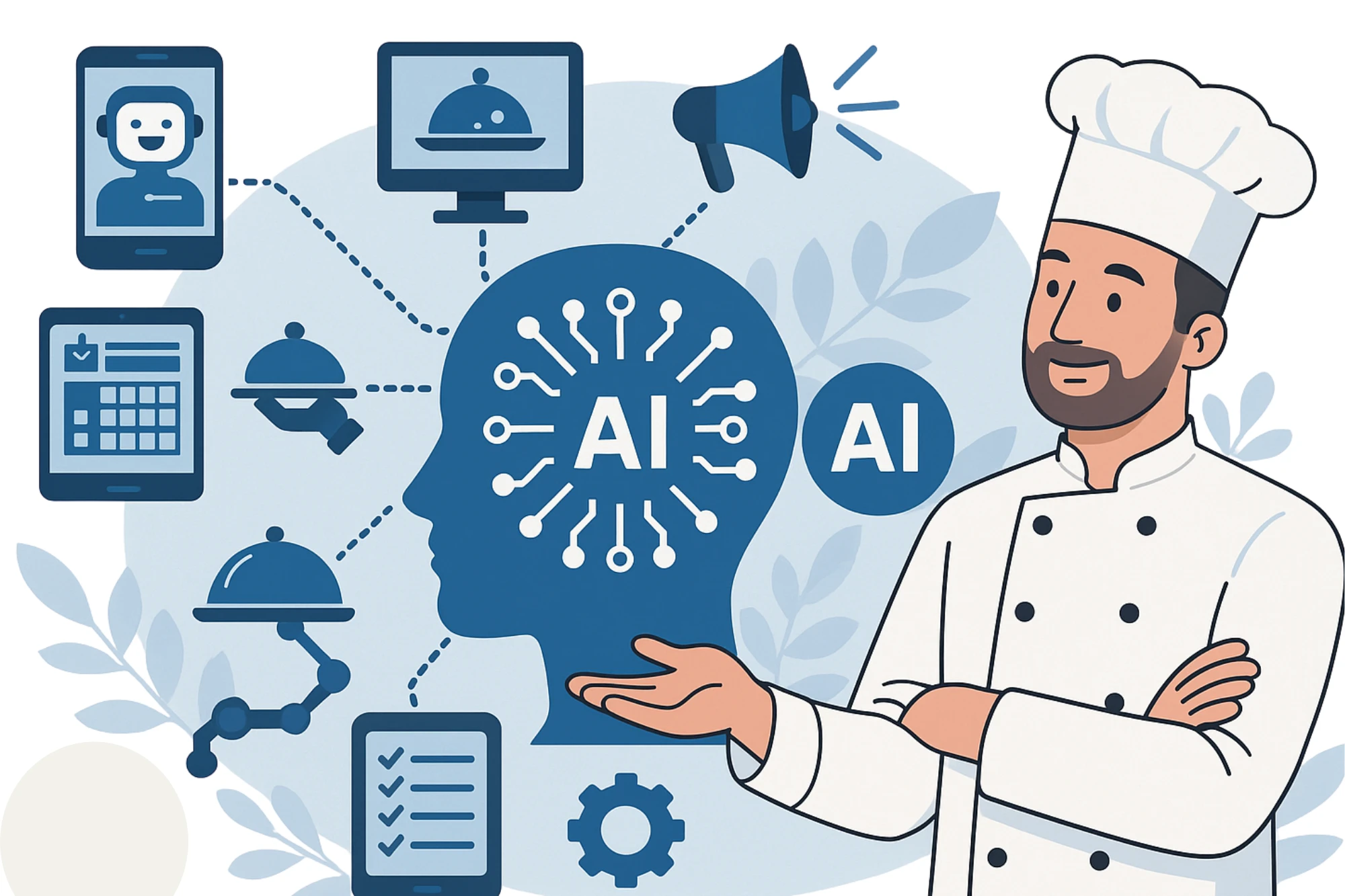 Künstliche Intelligenz Ein Mann in Kochuniform.