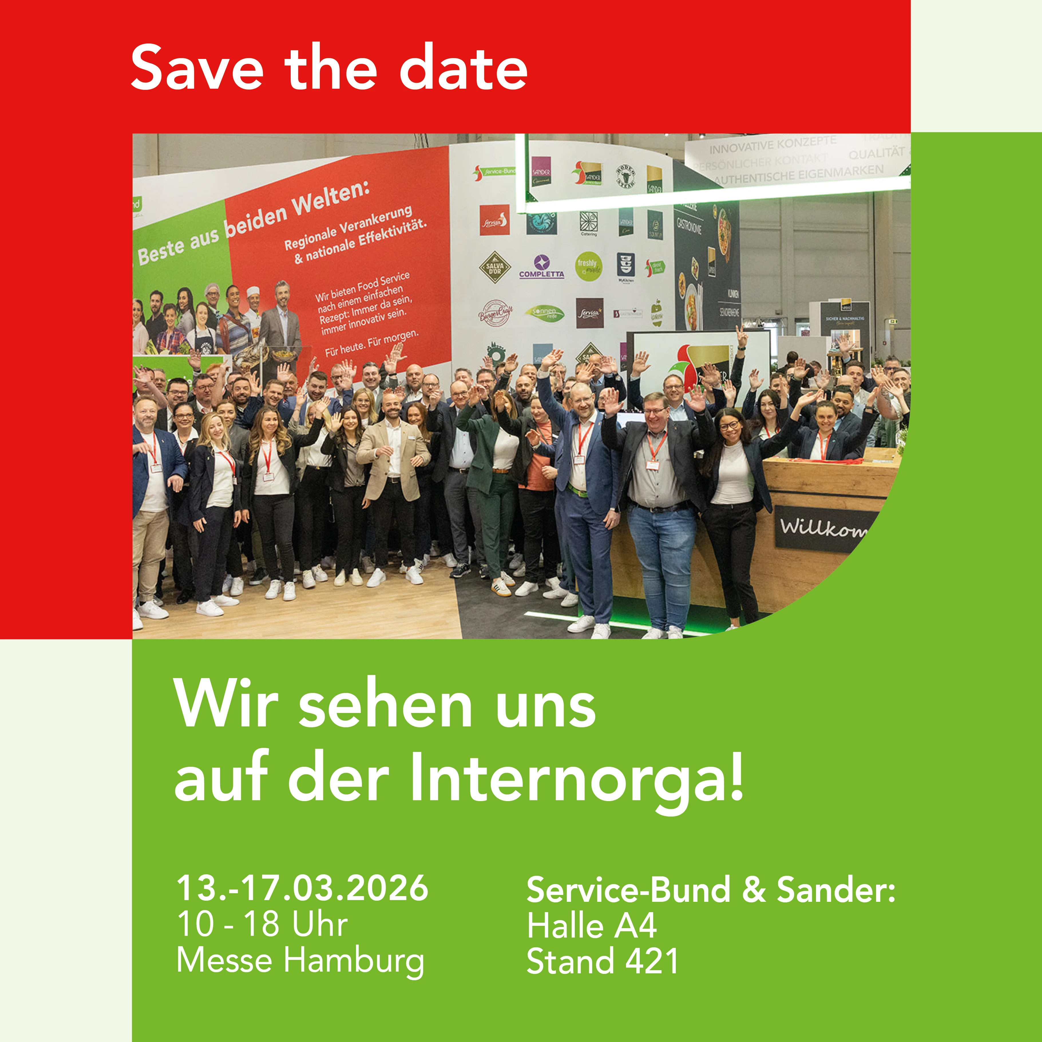 Internorga 2026 Eine Gruppe von Personen steht vor einem Poster.